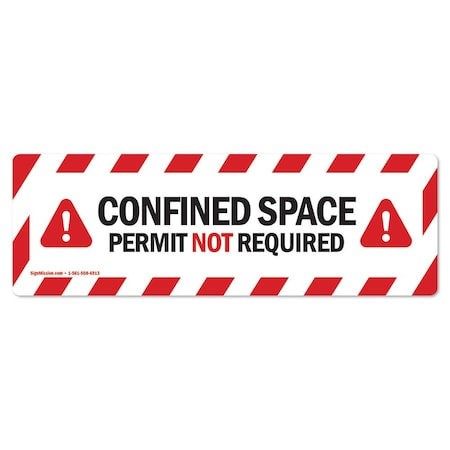 Signmission Confined Space Permit Not Required 18in Non-Slip Floor Marker, 16" x 16", FD-R-16-99855 FD-R-16-99855